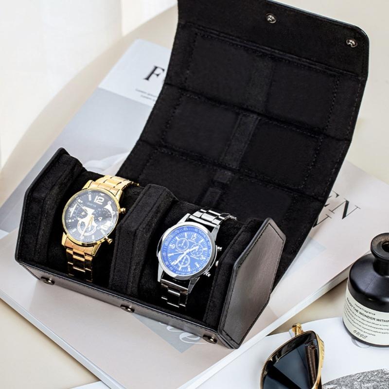 Elegant PU Leather Hexagon Watch Box Compact Design For Safe Jewelry