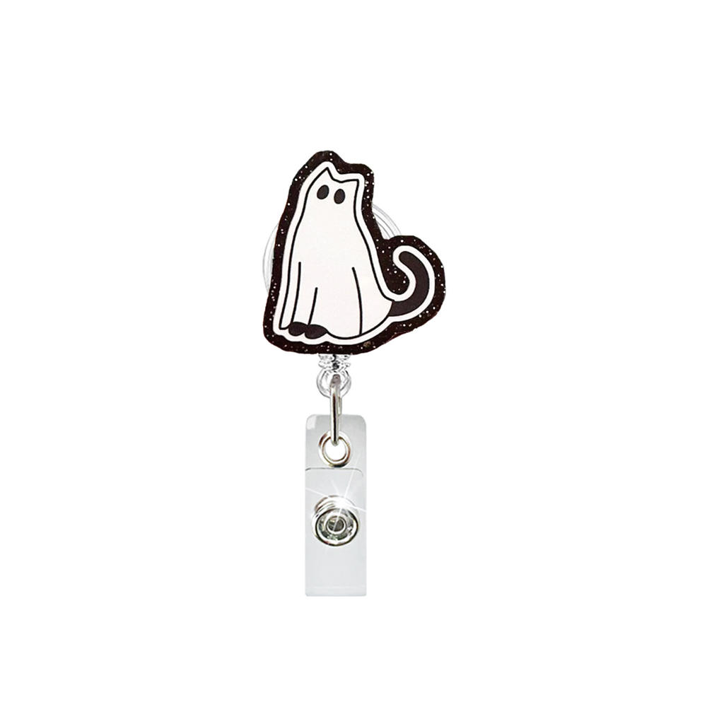 Skull Flower Id Tag Badge Holder With Retractable Badge Reel Cards Storage Organizer For Nurses Employee Pass Work Card Holder