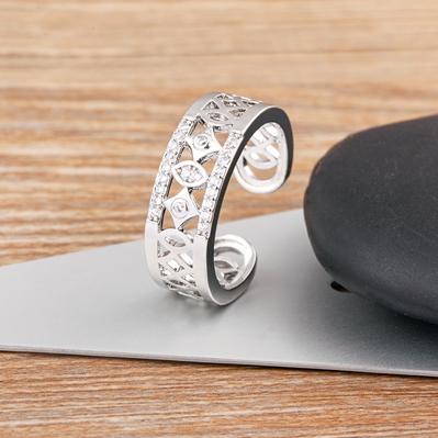 Nidin Delicate Zircon Free Size Adjustable Rings Female for Women Korean Fashion Accessories Girl's Luxury Lucky Jewelry Gift