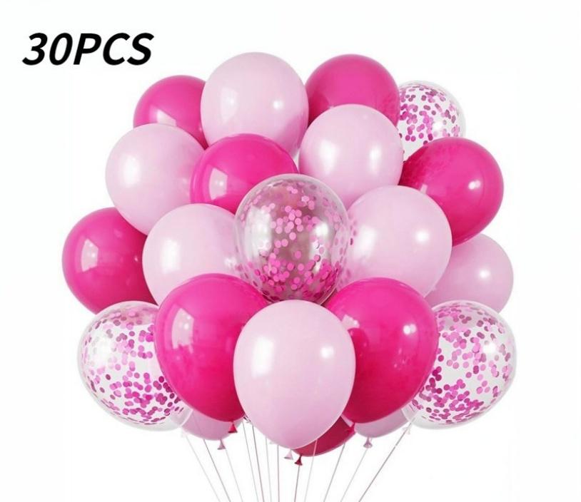30pcs 10 Inch Multi-color Latex Balloons Set for Birthday Wedding Engagement Anniversary Bachelorette Bridal Shower Decoration