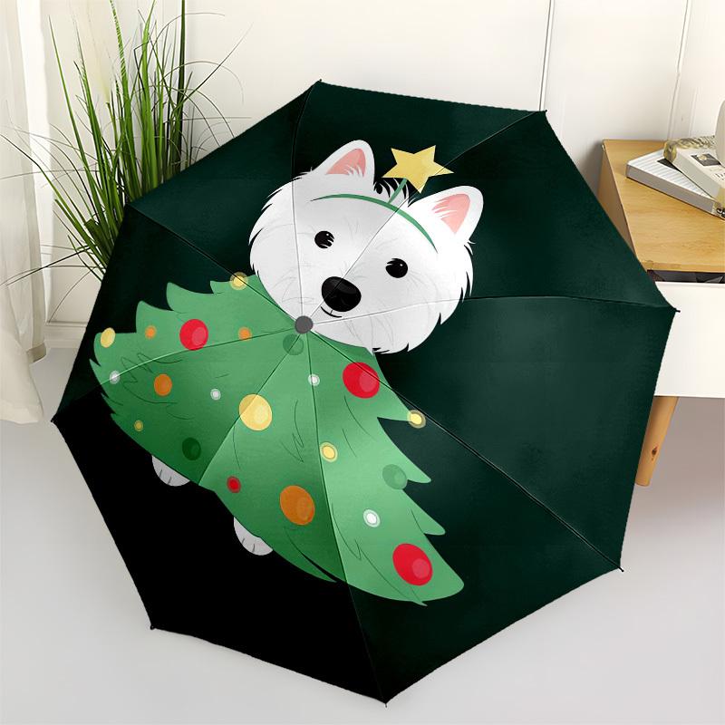 1pc Christmas Tree Dog Umbrella with Plastic Handle,Suitable for All Seasons UmbrellaPT565