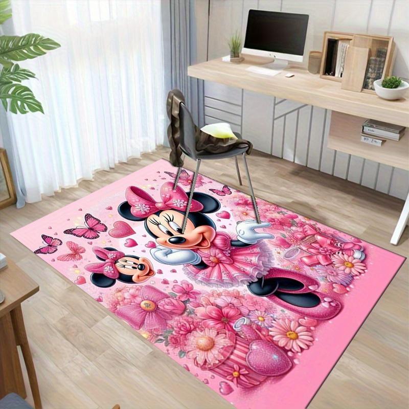 1pc. Cute Pink Minnie Mouse Floral Rug - Home Decor, Office Carpet, Outdoor Mat, Gift Ideaz0414226