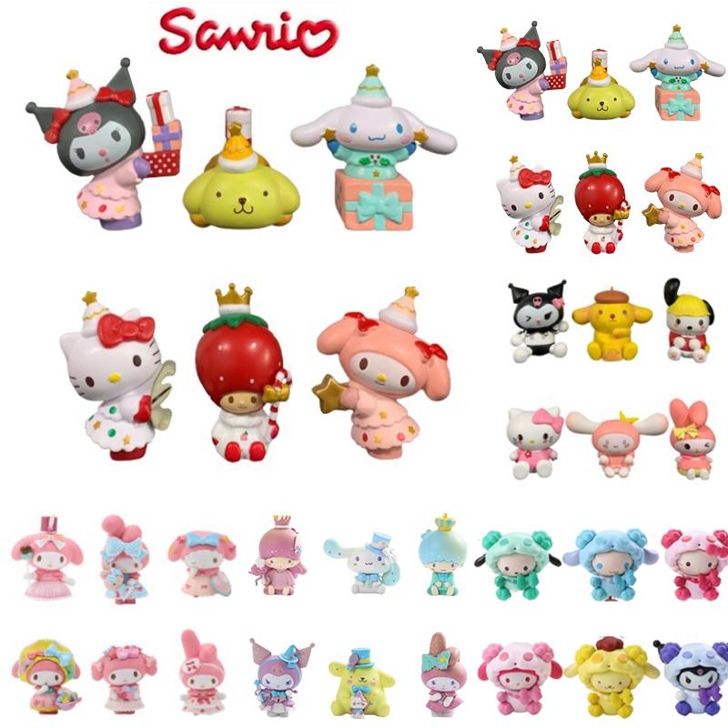 Cute Sanrio My Melody Figure Doll Toy Set For Home Decor And Cake Topping