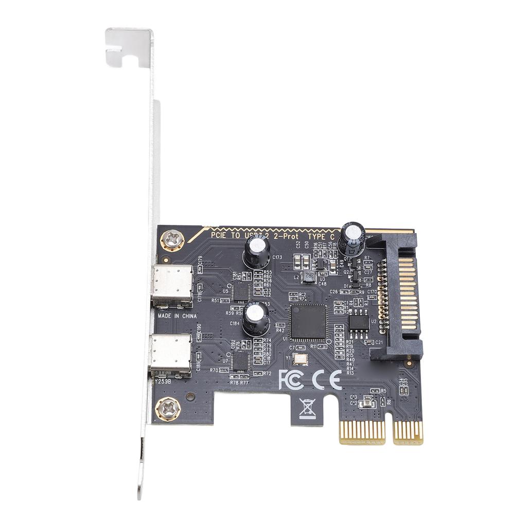 PCIe to Type C Adapter Card USB 3.2 Gen1 2 Port Expansion Card ASM1042 Main Control Chip 5Gbps for Desktop PC