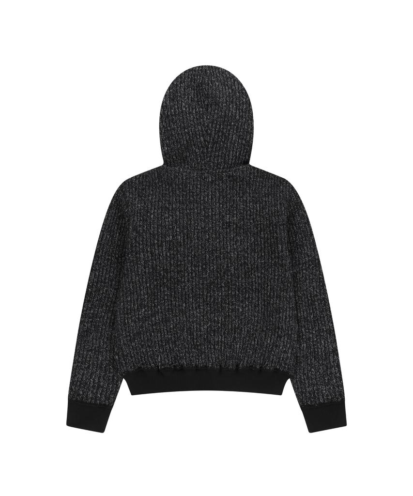 Aakam Bokashi Knit Zip-Up Hoodie (Black)