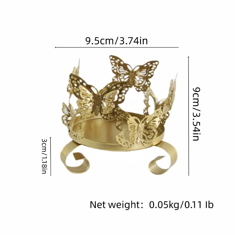 Iron Butterfly Decorative Candlestick Holder Art Tealight Candle Holder Golden Cup Candlestick for Home Table Decoration