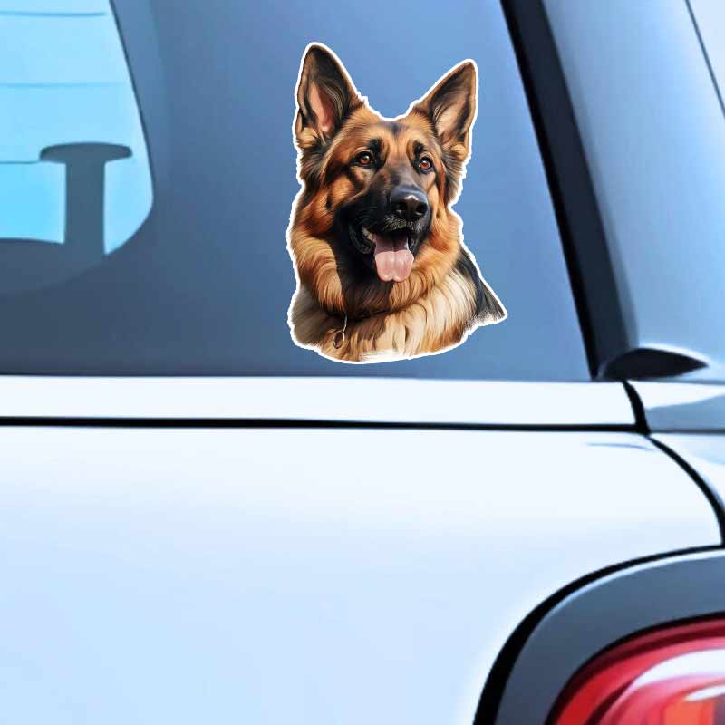 German Shepherd Pet Dog Car Stickers Waterproof Vinyl Decals Auto Body Window Bumper Decor Motorcycle Helmet Stickers TM195
