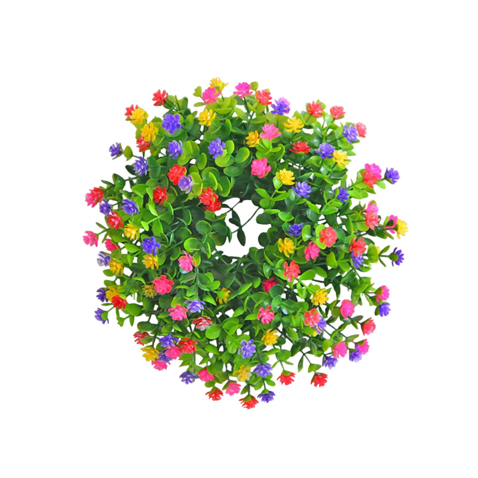 

Spring Artificial Flower Wreath Door Hanging Floral Decor Garden Decoration One Size