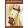 Women Rectangle Quartz Wristwatch Leather Strap Date & Minute Display Dress Daily Watch