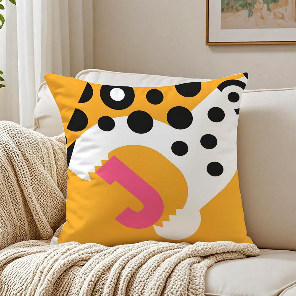 Creative Art Geometric Animal Pattern Cushion Cover Linen Pillowcase Soft for Sofa Bed Home Room Decor