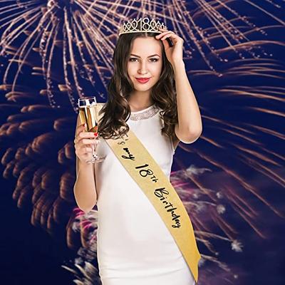 Fashion Alloy Digital Crown Headband Rhinestone Birthday Crown Headband Bachelor Party Prom Headdress Hair Accessories