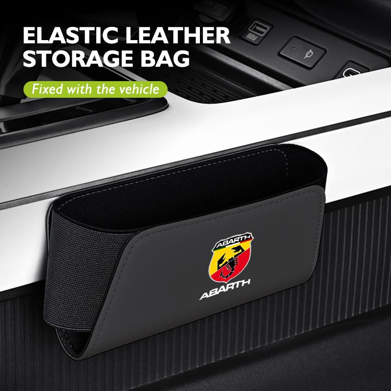 Car Seat Side Organizer Leather Hanging Storage Elastic Pockets For Abarth Fiat Grande Punto Tipo Stilo g Ducato Palio 500x