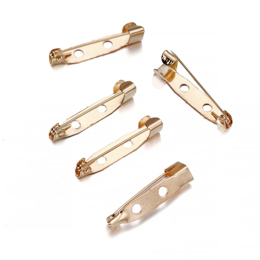 50pcs/lot 15 20 25 30 35 40mm Metal Safety Pins Brooch Settings Blank Bases Brooch Clip Base Pins For DIY Jewelry Making