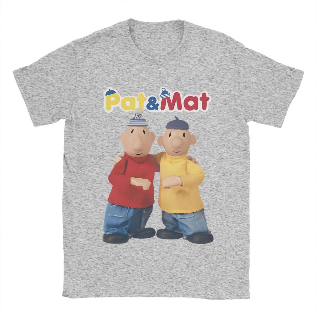 Mens Pat and Mat Czechoslovak Cartoon Anime T Shirt 100 Cotton Tops Humor Short Sleeve Crewneck Tees New Arrival TShirts