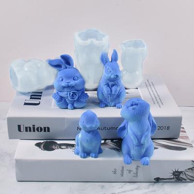 Sitting Rabbit Silicone Candle Mold DIY Aromatherapy Candle Mold Lovely Gypsum Small Ornaments Home Decoration Mold