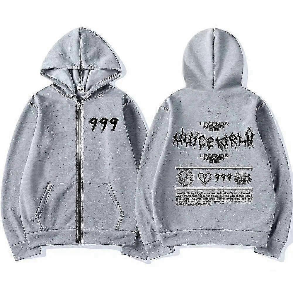 Rappare Juice Wrld 999 Retro Dragkedja Huvtröjor Herr Dam Mode Hip Hop Tröjor med dragkedja Träningsjacka Casual Jacka med huva Streetwear