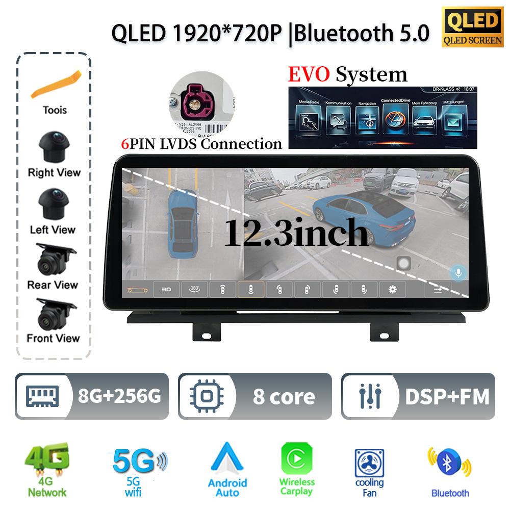 12.3" For BMW X3 G01 X4 G02 2018-2022 Android 14 Car Radio Multimedia Stereo 4G GPS Navigation WIFI Wireless BT CarPlay Screen