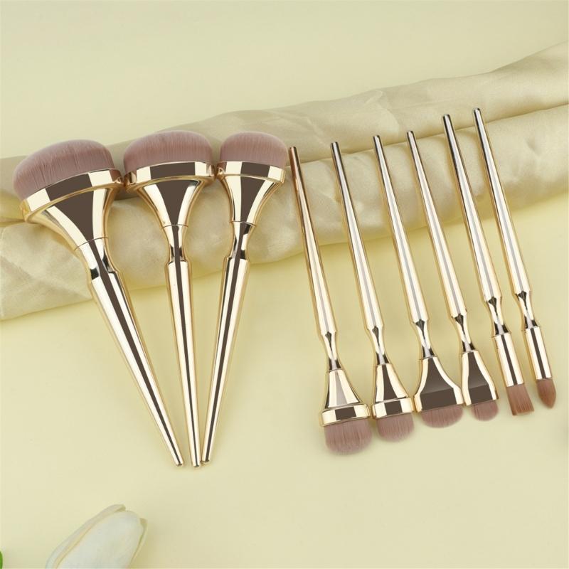 Luxurious 9pcs Face Makeup Brush Set Professional Cosmetic Tools Travel Makeup Brushes For Elegant Beauty Application