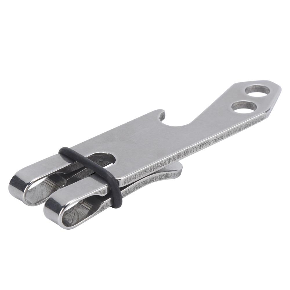 Durable Stainless Steel Suspension Belt Clip With Rubber Ring Compact Belt Clip Double-Sided Keychain Clip Hiking