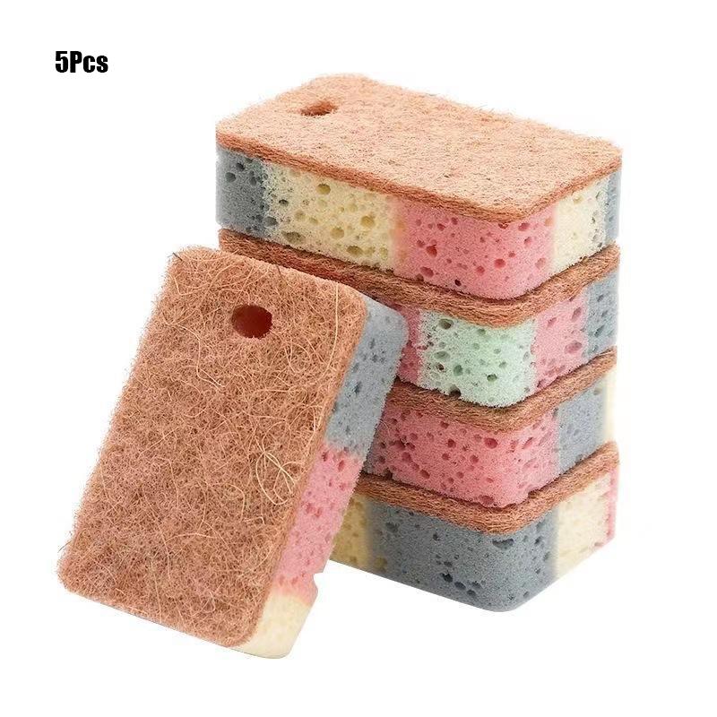 Multi-surface Cleaning Dishwashing Sponge 1-20Pcs Colorful Wood Pulp Cotton Magic Scrub Pads for Kitchen Home Bathroom Use
