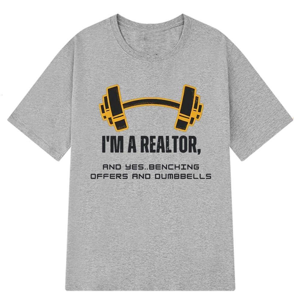SpringSummer Funny Realtor Gym Humor Casual Fashion Fun Fitness Letter Printed Cotton Casual Fashion Tshirt Mens Clothing