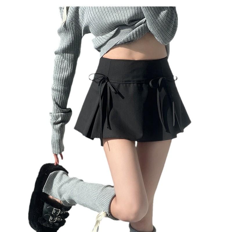 Women's High-Waist Slimming Bow A-Line Midi Skirt - Spring/Summer Fashion & Versatile Hip-Hugging Skirt