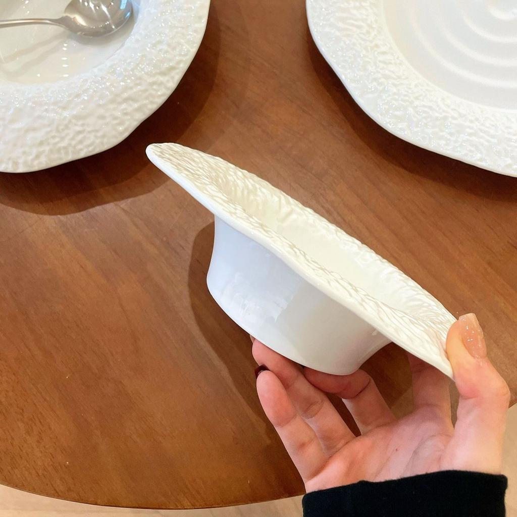 Керамическая суповая миска с глубоким дном, текстура камня, креативная домашняя гостиничная посуда, салатница, десертная миска