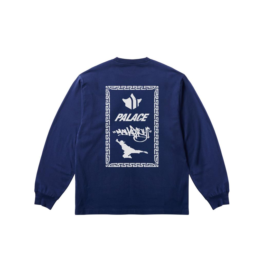 Palace x Maharishi Shaolin Tag Long-Sleeve Blue Unisex Tops P28MHES002
