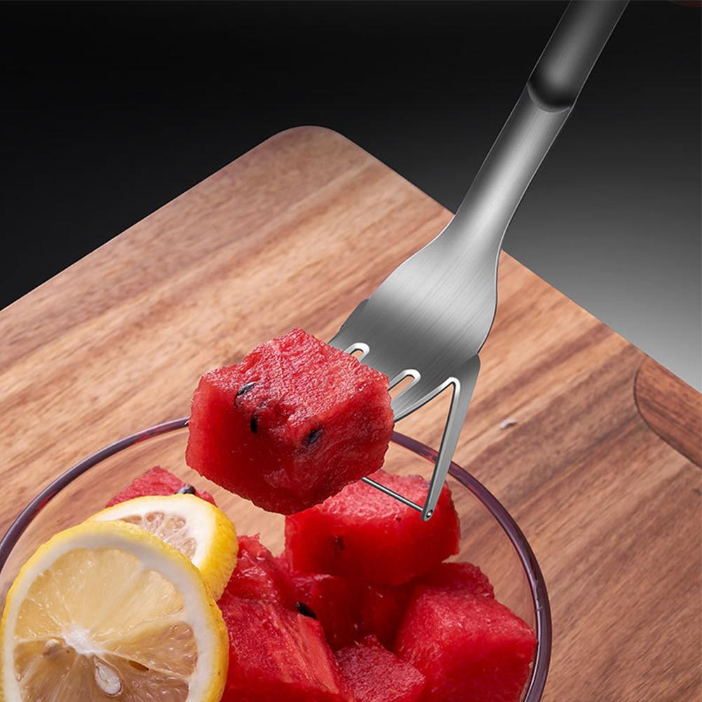 2-in-1 Multifunctional Fruit Fork 304 Stainless Steel Watermelon Fork Kitchen Accessories