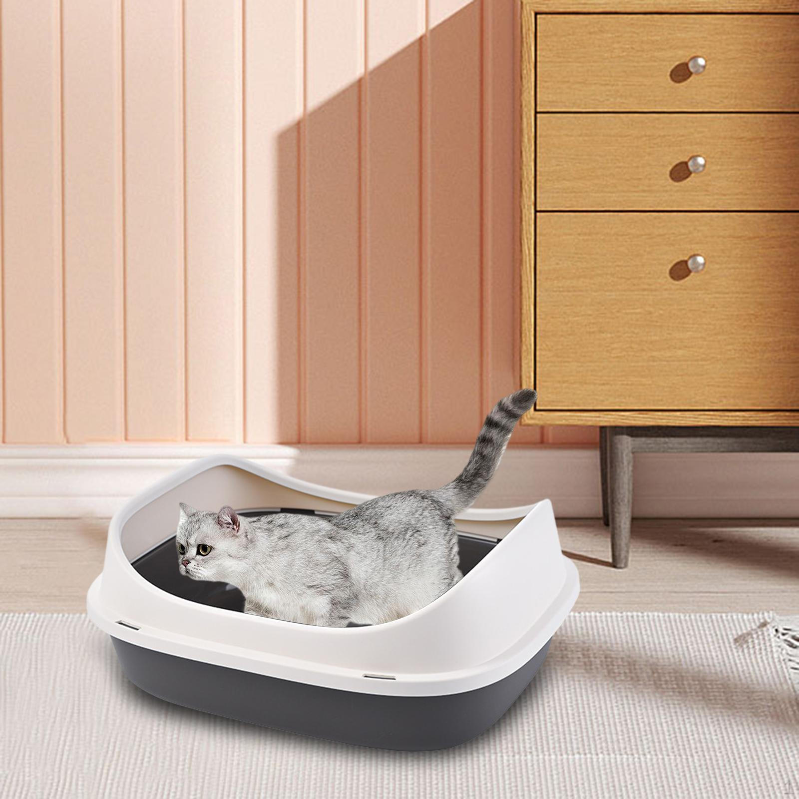 Cat Litter Box, Open Top, Large Box with And Scoop, Kitten Toilet, Potty Toilet for