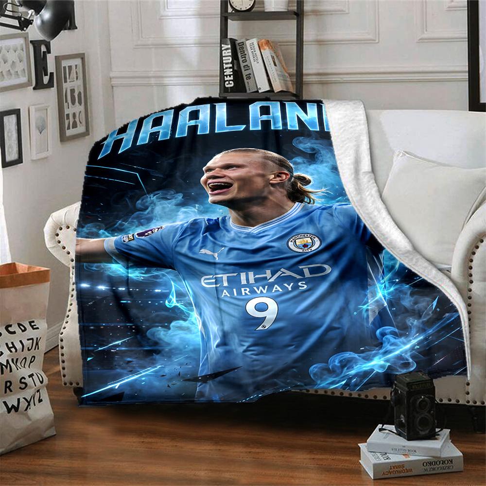 1pc Haaland14 Blanket, Gift, for Men and Women, Soft Blanket, Good for Sofa Bed Couch Travel, Lightweight Flannel Blanket