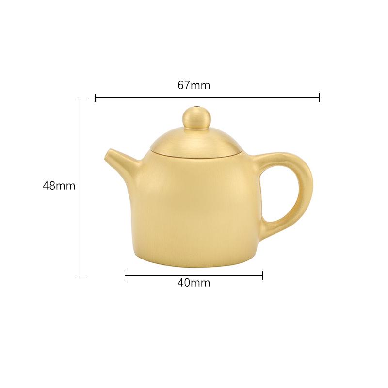 Mini Copper Teapot with Brass Handle - Luck-Bringing Ornament and Incense Holder