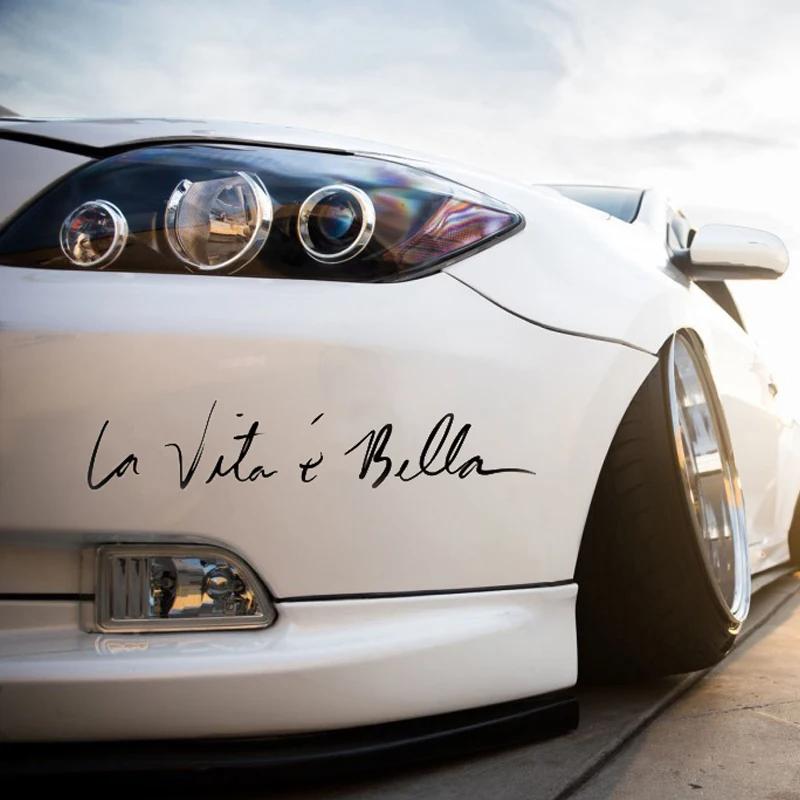 Samolepky La Vita e Bella Reflexní Písmena Vinylové Samolepky Módní Kreativní Auto Celý Body Styling Hlavy Samolepky 22cm