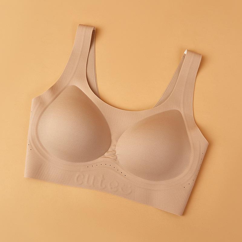 Seamless Women s Wireless Lift Bra with Wide Straps and Half-Fixed Cups L: 110-125 lbs