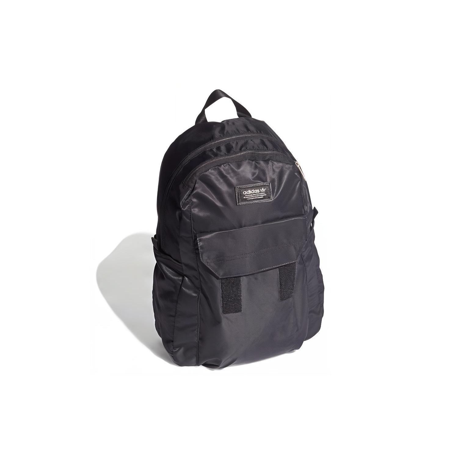 Adidas Originals Simple Classic Logo Large Capacity Trendy Casual Sports Nylon Backpack Unisex Backpack Black H22705 Pure Black