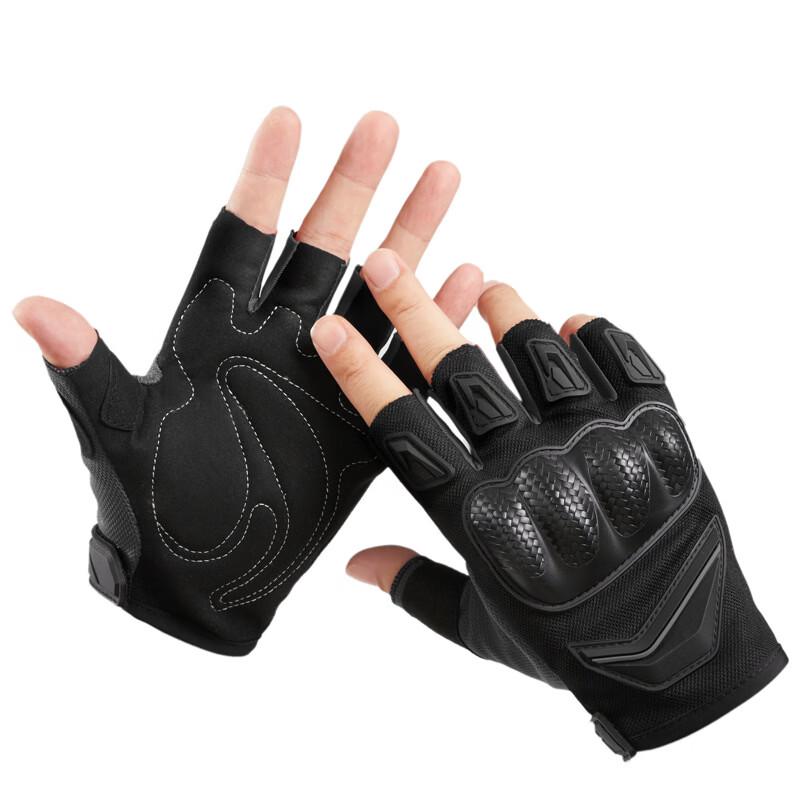 Men s Half-Finger Hard Shell Tactical Motorcycle Gloves