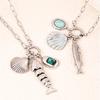 Stainless Steel Ocean Style Shell Pendant Necklace, Colorfast Clavicle Chain with Small Fish Shell Design