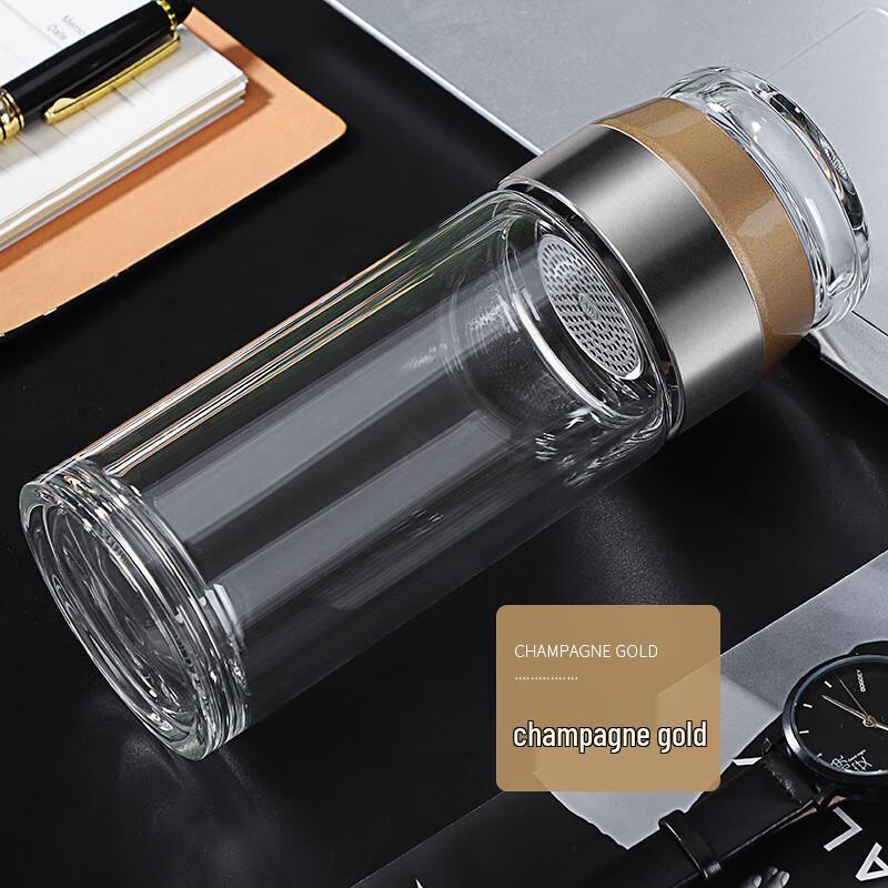 BEANBEANLOVE Double-Layer Glass Tea Infuser Bottle