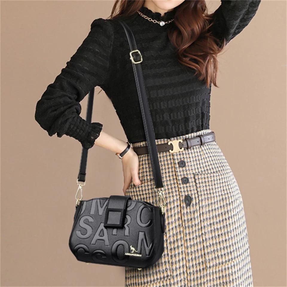 Fashion Women's Square Buckle Crossbody Bag Casual Shoulder Crossbody Bags Ladies Luxury Designer Large Capacity Travel Handbag