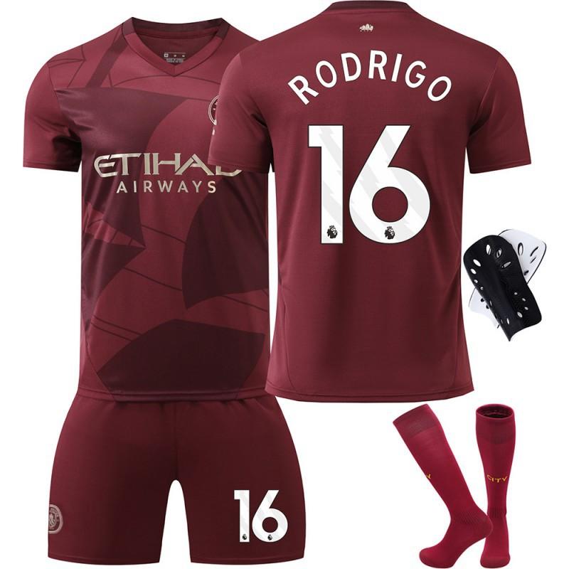 2425 Manchester City Jersey No. 9 Harland 17 De Braunet 10 Gralish Second Away Football Set
