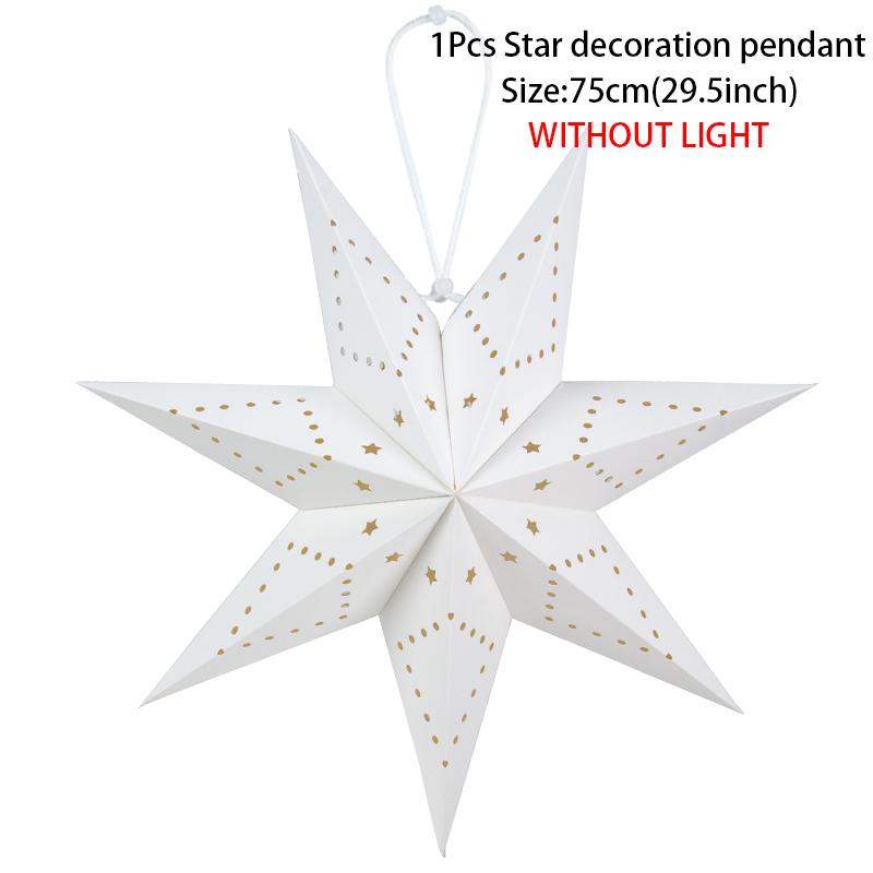 Hollow Out Paper Star Hanging Pendant Eid Mubarak Home Decoration Led Star Light Paper Lantern Ramadan Eid Al Adha Kareem decor