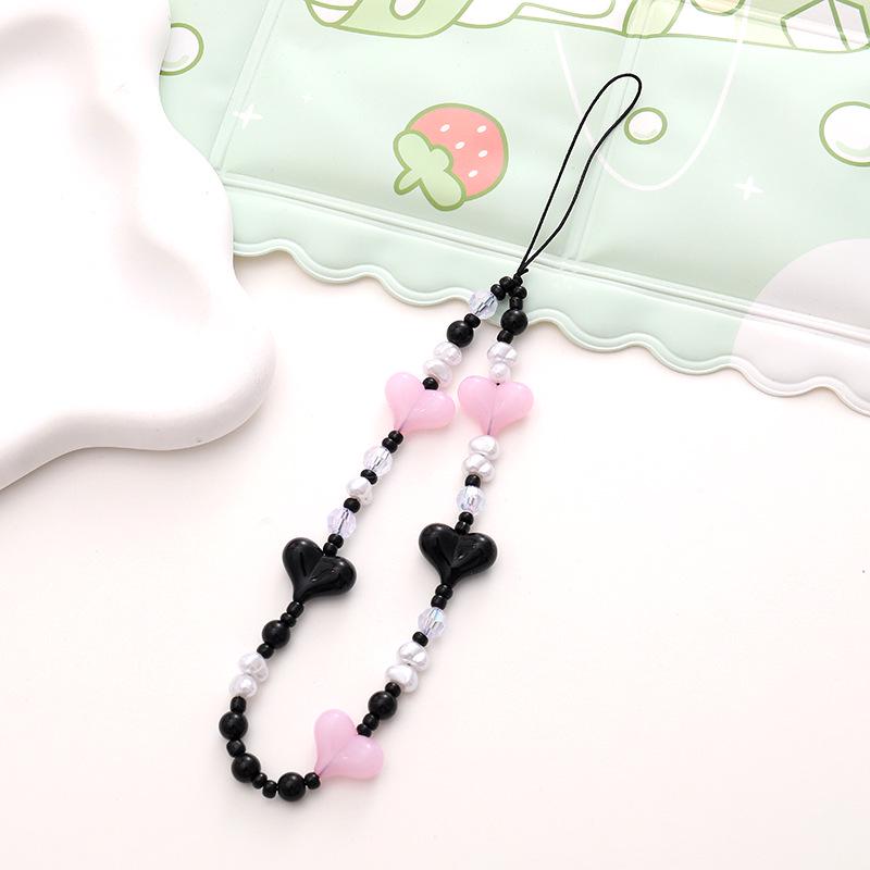 Colorful Bear Cartoon Phone Case Lanyard with Square Plaid Electroplating