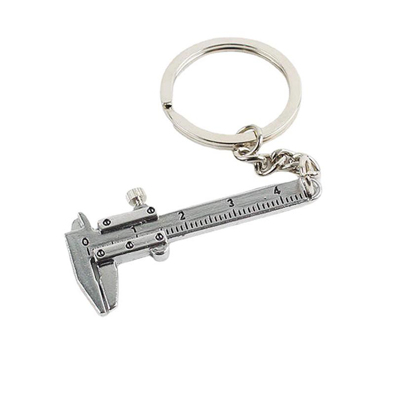 Mini Vernier Caliper Pocket Key Chain Keyring Ornaments Small 3D Movable Precision Measure Tool Slider Ruler Accessories