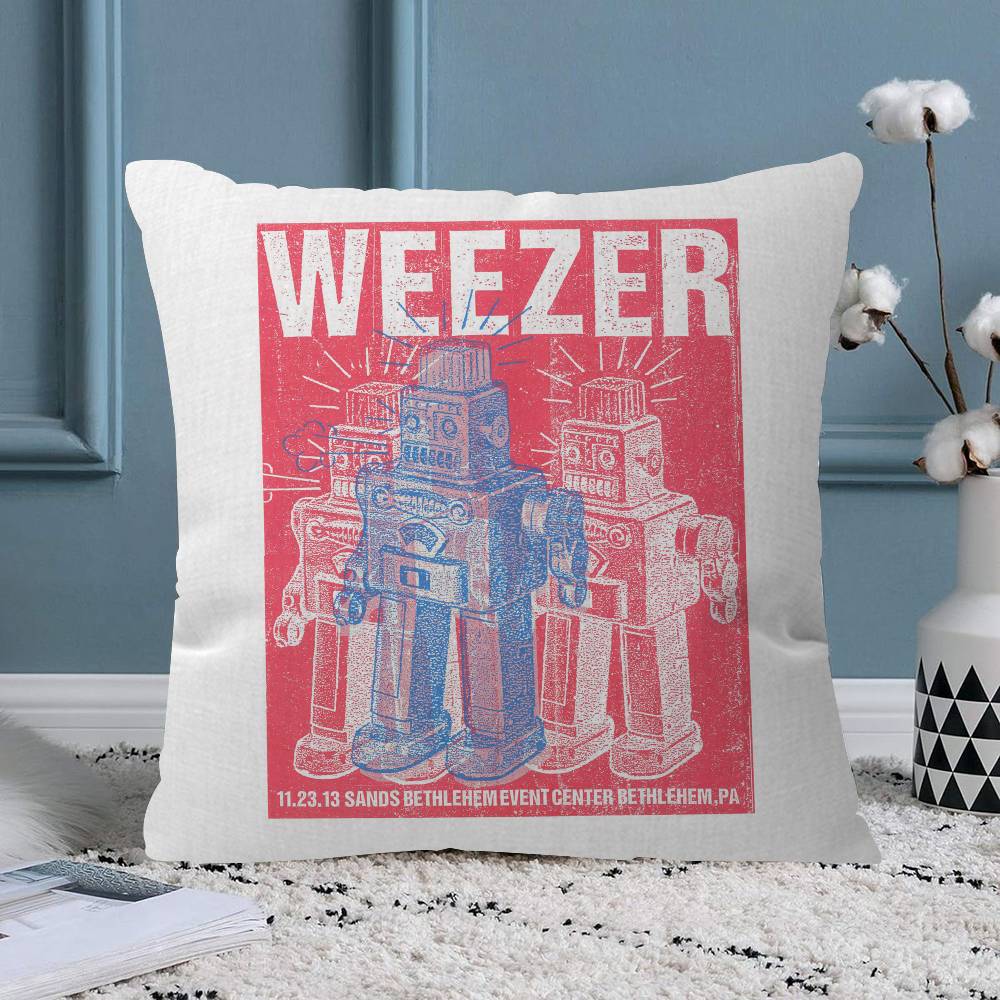 Weezer Music Band Office Cushion Pillowcase Car Cushion CoverXCM Lumbar Pillowcase Sofa Pillowcover