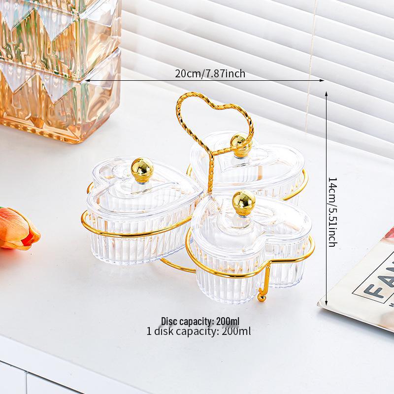 Heart-Shaped Dustproof Dried Fruit Tray - Living Room Coffee Table Snack Box & Storage Bowl