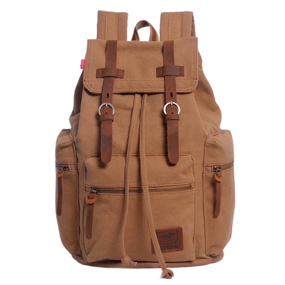 Canvas Bag Retro Men's Bag Durable Backpack Computer Bag Student Schoolbag Outdoor Travel Bag