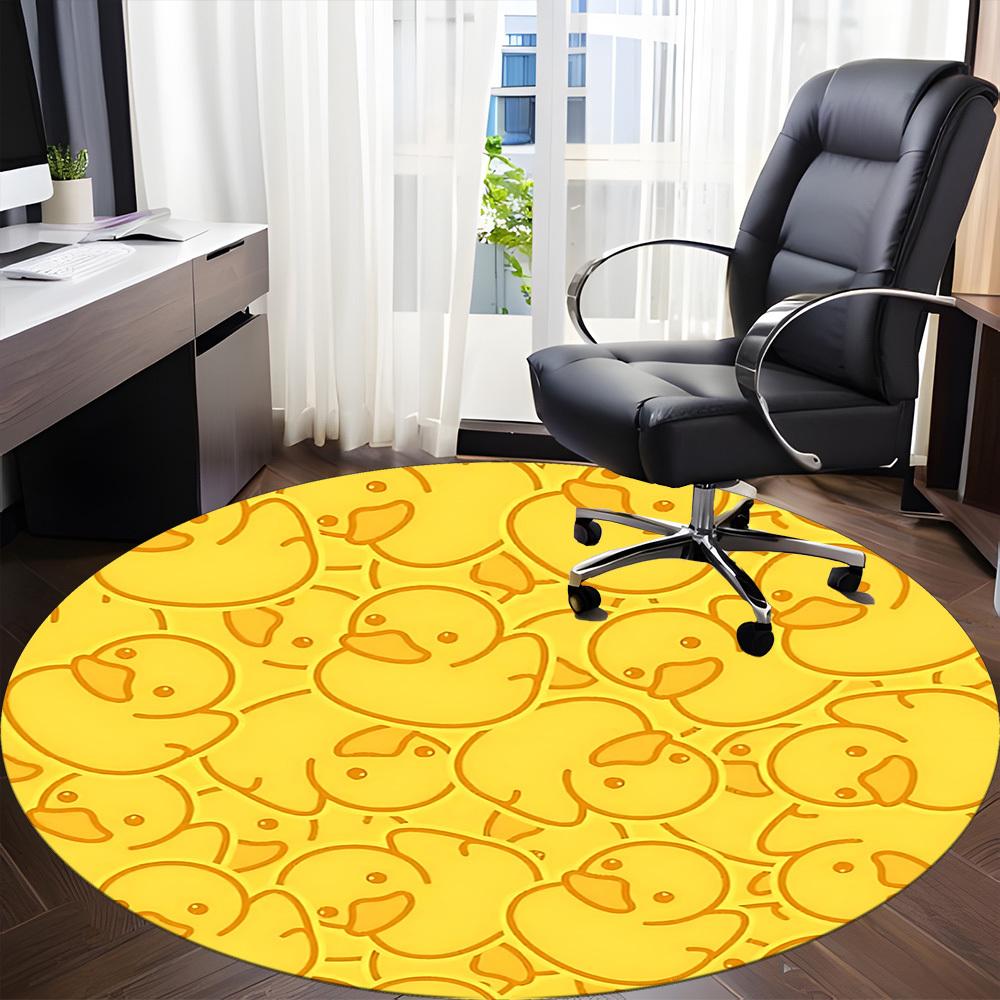1pc Rubber Duck Pattern Chair Carpet for Office Machine Washable Rug for Office, Good Gift for Family or Friends Yy251225198