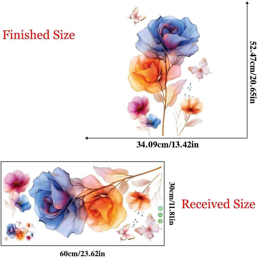 

Наклейки на стену с цветами Dreamy Color Peel & Stick Decals для спальни, гостиной, коридора, съемный винил 30x60CM разноцветный