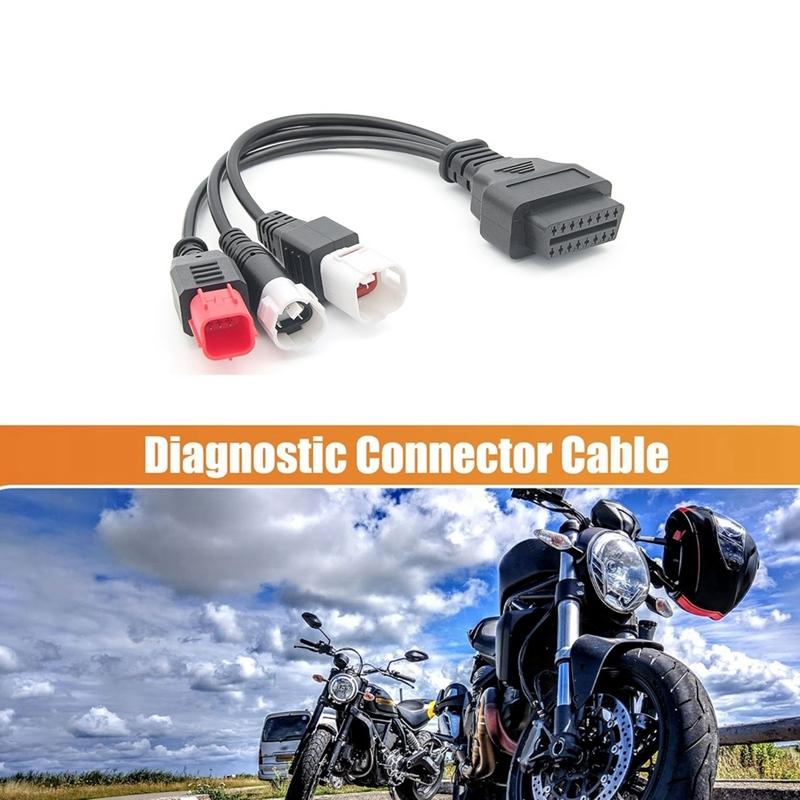 OBD2 Diagnosekabel für Yamaha Kline Euro5 Motorrad 16-Pin auf 3-Pin 4-Pin 6-Pin OBD2 3-in-1 Diagnoseadapter Ersatz