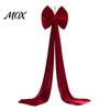 Reusable Event Ornaments Large Burgundy Velvet Bow, Giant Hanging Wall Decor for Indoor Wedding Backdrop, Christmas Tree Topper, Bridal Shower